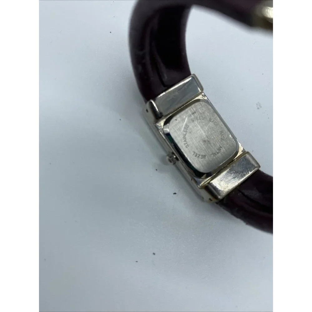 Geneva Bangle Ladies Watch Quartz White Face Brown Band Vintage